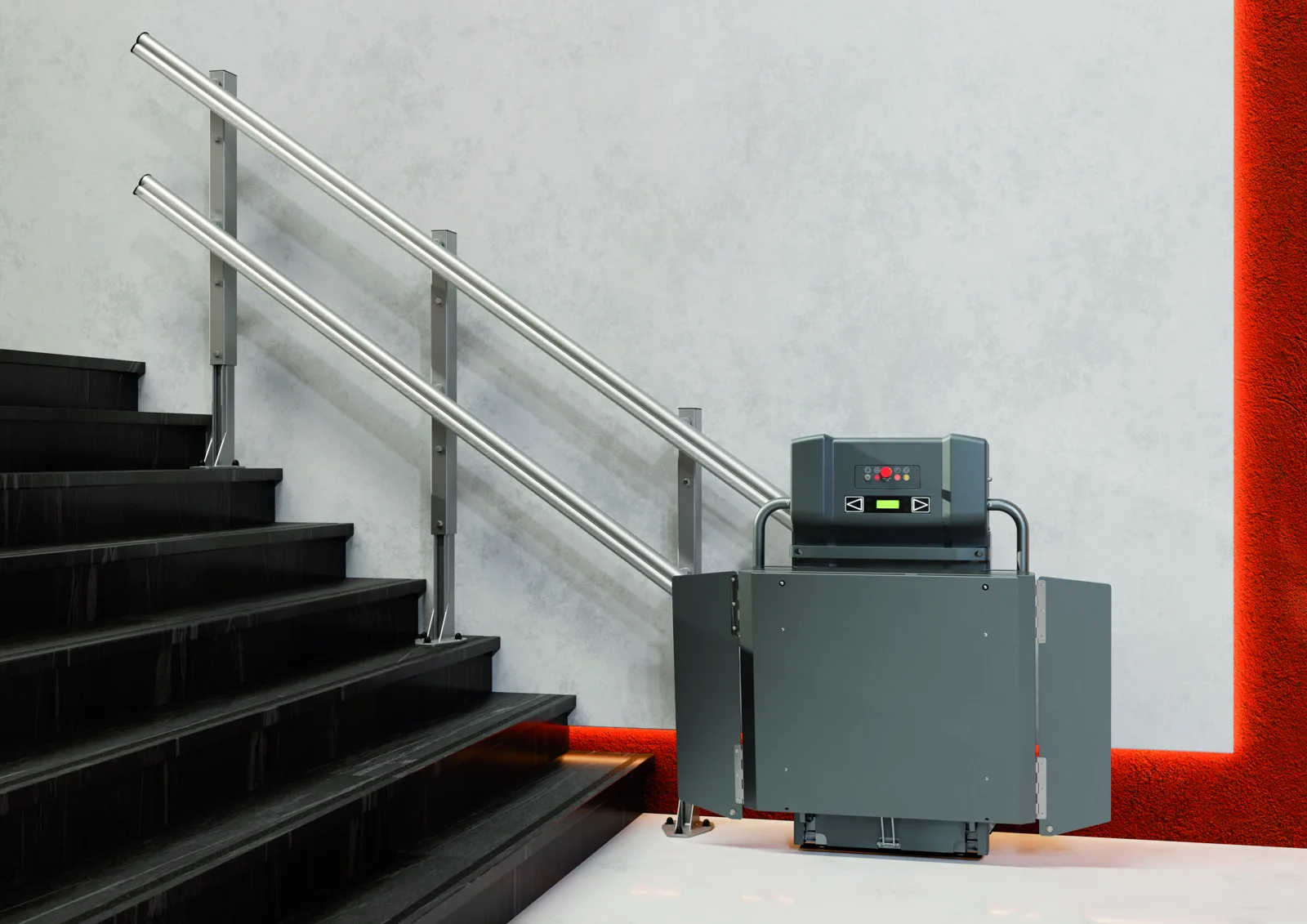 Plattformlift Extrema Logic auf gerader Treppe