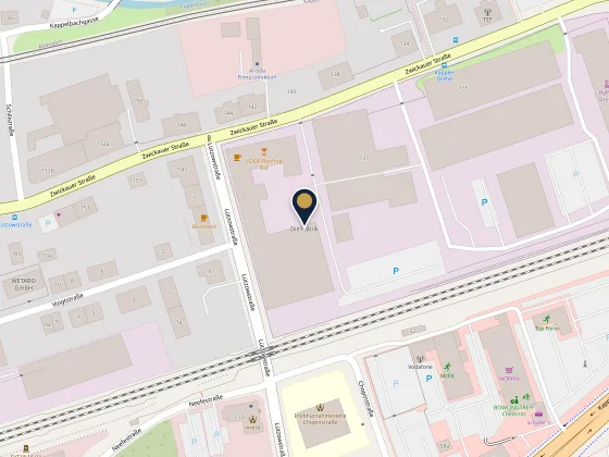 Karte mit dem Standort in Chemnitz, Zwickauer Straße 145